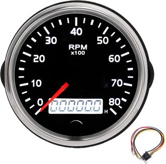OEM Tac&oacute;metro De Aguja De 85 Mm Con Pantalla Lcd De 0 A 8000 Rpm Para Coche, Cami&oacute;n Y Barco: Soluci&oacute;n Universal Para Motores De 9 A 32 V