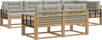 vidaXL Conjunto De Sof&aacute;s De Exterior 6 Uds. Blanco Y Gris Claro Vidaxl