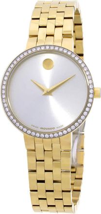 Movado Museum Quartz Diamond White Dial Ladies Watch 0608068