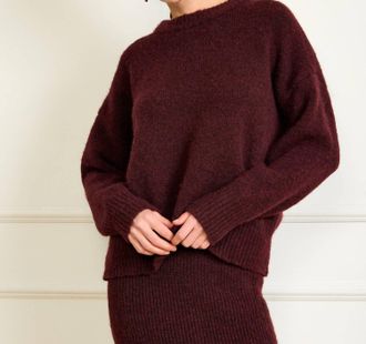 Line & Dot Hart Sweater In Burgundy