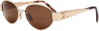 Celine Triomphe Round-frame Sunglasses - Gold - One Size