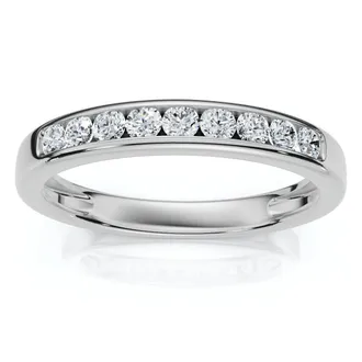 Pompeii3 1/4Ct Diamond Channel Set Wedding Stackable Band 14k Gold or Platinum Lab Grown
