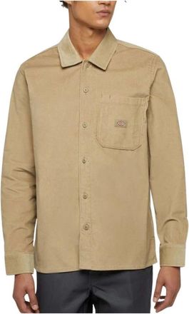Dickies Corduroy Shirt - Heren - Casual Overhemden - Beige - S - Katoen - Overhemden