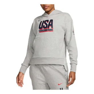 Nike (WMNS) Nike USA Practice Basketball Hoodie Dark Grey Heather FQ0337-063