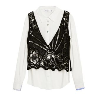 Desigual Shirts, female, White, Size: XS Cam Lirio Shirt