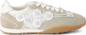 Kurt Geiger Womens Suede Lavender Flower Sneakers - White - Size UK 6