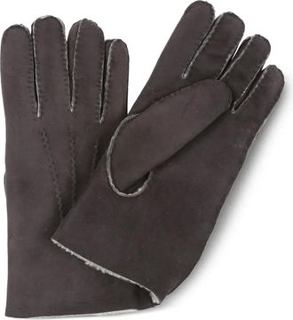 Eleventy Guanti in pelle scamosciata - Marrone