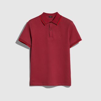 Gucci Cotton Piquet Polo Shirt With Embroidery, Size XXXL, Red