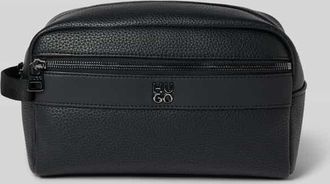 HUGO BOSS Kulturbeutel in Leder-Optik Modell QUANTIC in BLACK, Größe 1