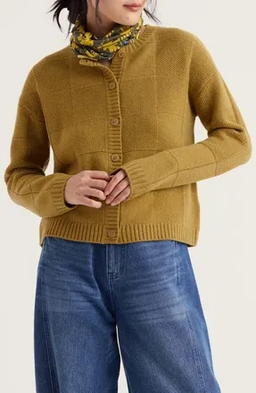 Seasalt Cornwall Coweth Wool Blend Cardigan in Golden Pear at Nordstrom, Size 10