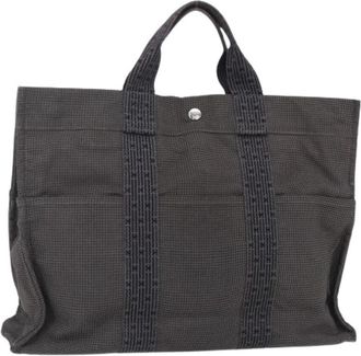 Herm&egrave;s Pre-owned Vintage Canvas Handtas - Dames - Vintage Shopper - Grijs - ONE Size - Vintage