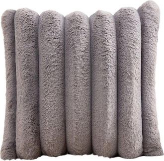 OEM Funda De Coj&iacute;n - Funda Decorativa Suave Y Mullida A Rayas - Ideal Para Cojines De Sof&aacute; De Dormitorio - 45x45cm - Beige