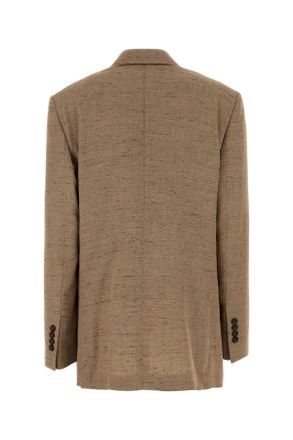 Dolce & Gabbana Melangebianchibeig Exterior: Viscose Linen Nylon Giacche E Gilet Jacket
