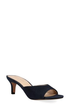 Pelle Moda Balin Kitten Heel Slide Sandal in Midnight at Nordstrom, Size 6.5