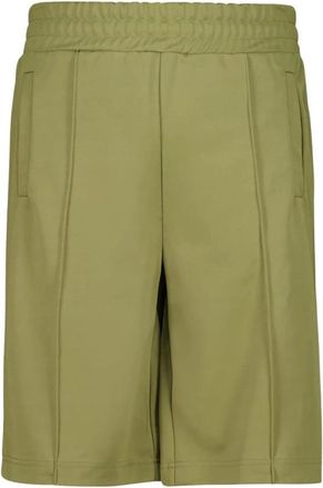 Palm Angels Back Curved Logo Track Shorts - Heren - Korte Broeken - Groen - L - Polyester - Korte Broeken
