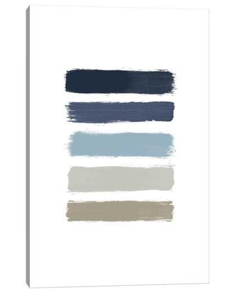 iCanvas Blue & Taupe Stripes By Orara Studio Wall Art