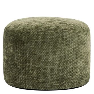 Icon Brand Puf reposapi&eacute;s redondo de tejido chenilla, verde oliva