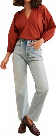 Joe's Camille Raglan Blouse In Burnt Henna
