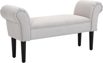 HOMCOM Homcom - Bed End Chaise Lounge Window Seat Arm Bench Hallway Wood Legs Grey