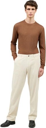 Boglioli Broeken, Heren, Wit, M, Katoen, Wijde Ribfluwelen Losse Broek