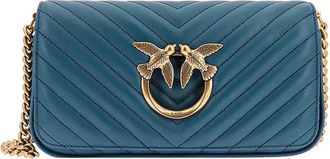 Pinko Pinko, Dames, Tassen, Blauw, Maat: ONE Size Leer