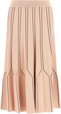 Elisabetta Franchi Origami Gebreide Rok - Dames - Midirokken - Roze - S - Rokken