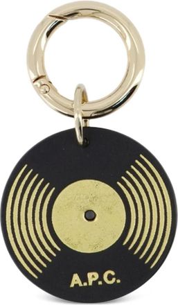 A.P.C. vinyl-embellishment keyring - women - Calf Leather - One Size - Black