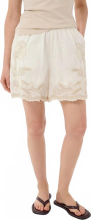 Part Two French Oak Embroidered Shorts In White