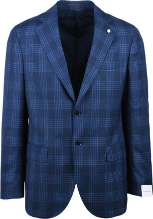 Luigi Bianchi Mantova Giacca Stondata - Heren - Business blazers - Blauw - 3XL - Wol - Kostuums