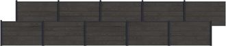 vidaXL Panel De Valla 10 Pcs Wpc Y Aluminio Negro Vidaxl