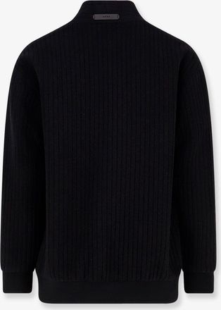 Hev&ograve; Mens Wool Coat Cimino Black Virgin - Polyamide Knitwear Sweater