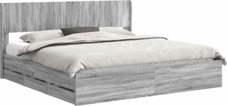 vidaXL Estructura De Cama Con Almacenamiento Y Cabecero Gris Sonoma Vidaxl