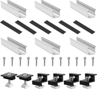 Gabrielle Soporte Para Panel Solar, Kit De Montaje Solar, Soporte Ajustable De 30-35 Mm, Para 2 Paneles Fotovoltaicos, Con Tuercas Y Tornillos, Soporte Para Cen