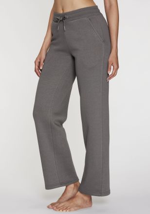 H.I.S Relaxhose H.I.S, Damen, Gr. 32/34, N-Gr, stein, angeraute Sweatware, Obermaterial: 50% Polyester, 30% Viskose, 20% Baumwolle, unifarben, Basic, bequem