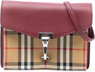 Burberry Pre-owned Cross Body Bags, female, Red, Size: ONE SIZE Pre-owned Canvas Crossbody Bag