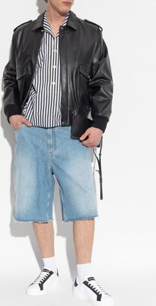 Dolce & Gabbana Shirt With Striped Pattern, Mens, Black