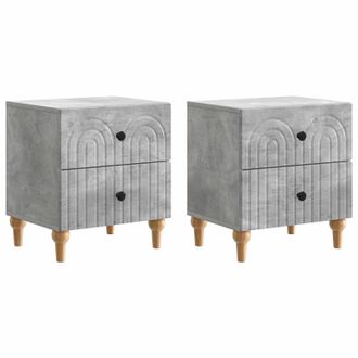 vidaXL Armario De Noche 2 Pcs Gris Hormig&oacute;n 43 X 34,5 X 48 Cm Vidaxl