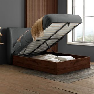 Birlea Ottoman Bed Frame Wooden Halfden in Grey | Size: King