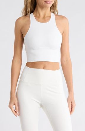 Free People Every Single Time Longline Sports Bra in White at Nordstrom, Size X-Small