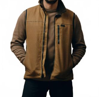Filson Tin Cloth Primaloft Vest In Dark Tan