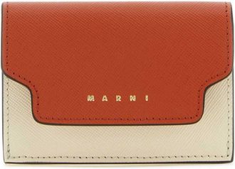 Marni tri-fold leather wallet - unisex - Calf Leather - One Size - Orange