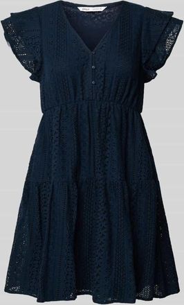 Only Leicht ausgestelltes Spitzenkleid aus reiner Baumwolle Modell HELENA in Marine, Gr&ouml;&szlig;e L