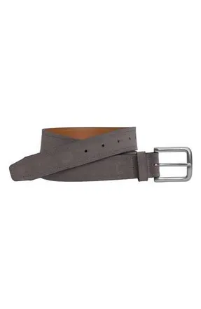 Johnston & Murphy Baldwin Suede Belt in Gray English Suede at Nordstrom Rack, Size 42