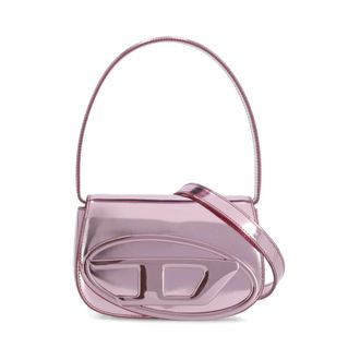 Diesel Handbags, female, Pink, Size: ONE SIZE Metallic Shoulder Bag