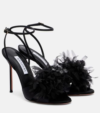 Aquazzura Poeme 105 satin slingback sandals