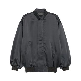 Federica Tosi Bomber Oversize - Dames - Jassen - Grijs - Maat: XS Zijde