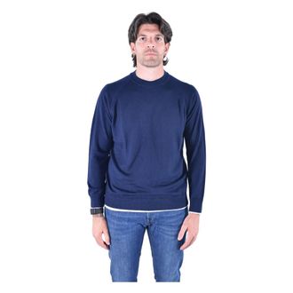 Eleventy Maglione Girocollo Raglan - - Knitwear - Uomo - Blu - S