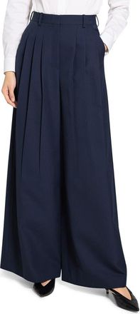 Theory Wool Blend Wide Leg Pants in Nocturne Navy at Nordstrom Rack, Size 12