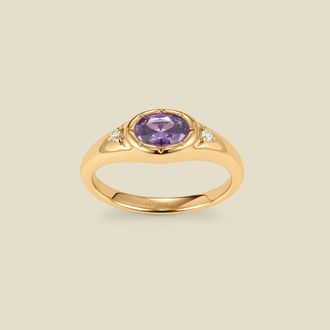 Made by Mary Oval Birthstone Signet Ring