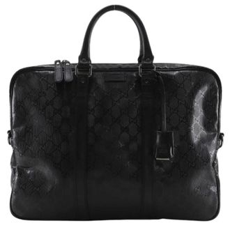 Gucci Pre-owned GG Imprime briefcase business bag - unisex - Gucci Vintage - Vintage Handbags - Black - ONE SIZE - Pre-owned